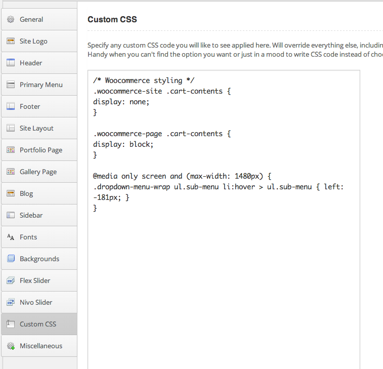 Custom CSS