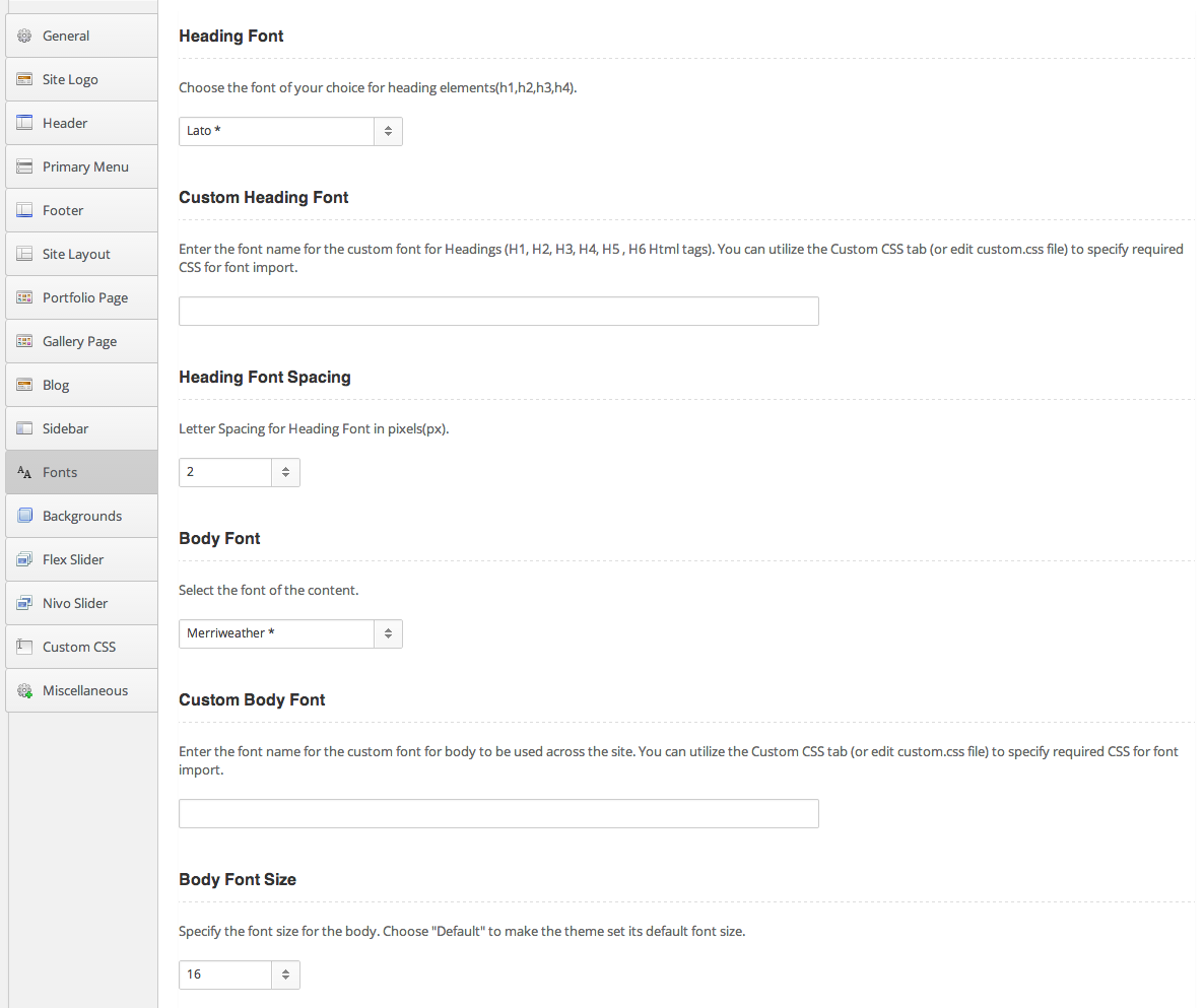 Fonts Options Pane