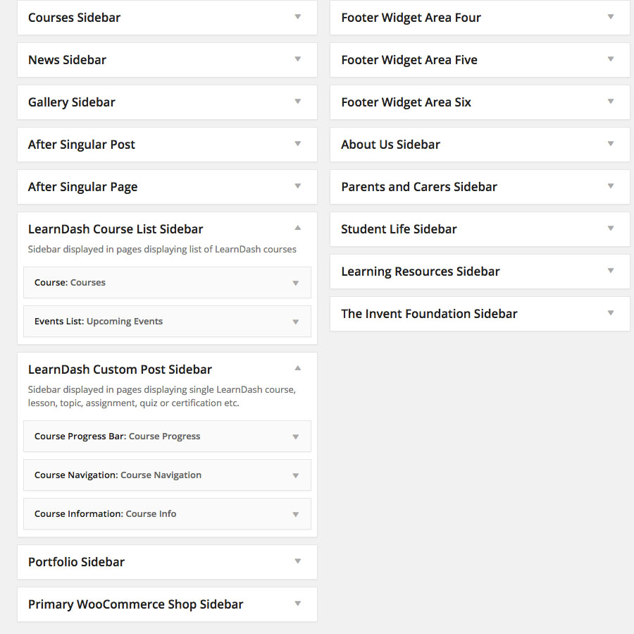 Custom Sidebars for LearnDash