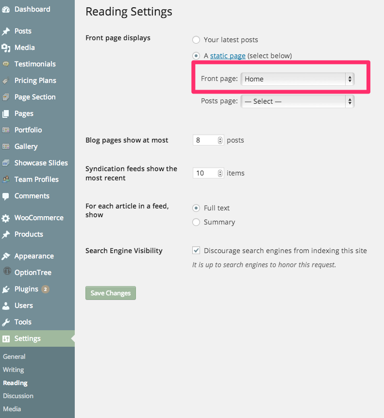 Set Home Page