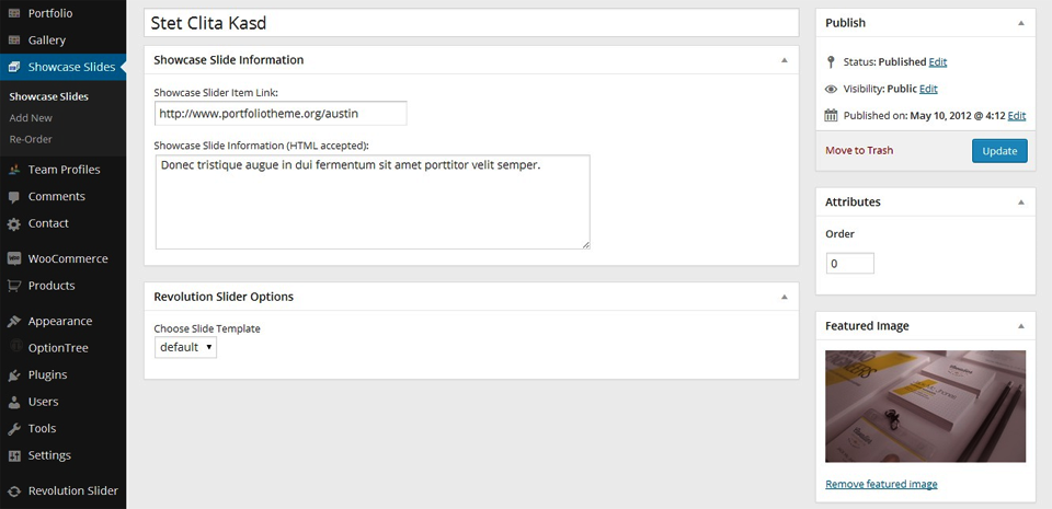 Slider Slide Entry